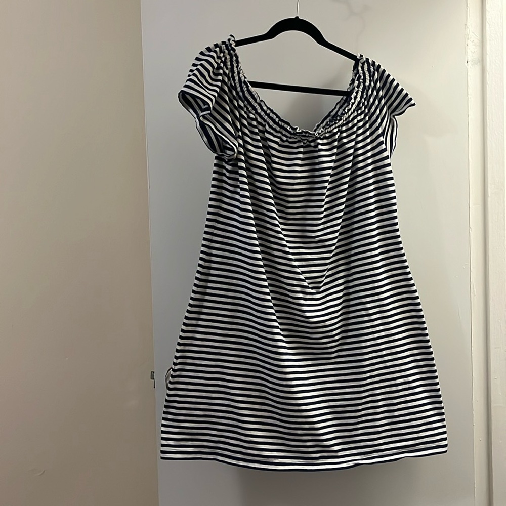 Vineyard Vines Navy and White Striped Dress Size XL